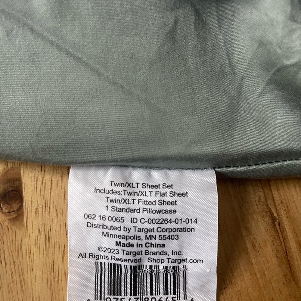 Target Twin/XLT Sheet Set in Soft Green